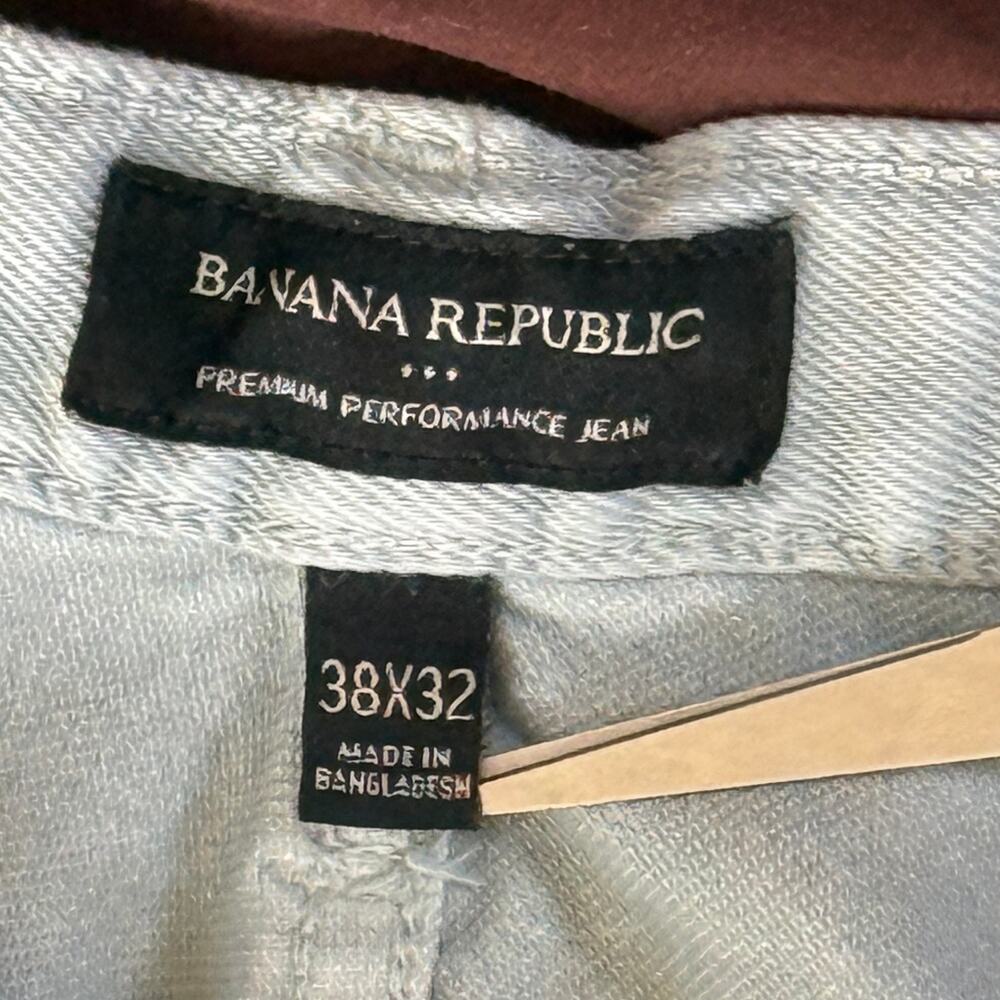 Banana Republic Premium Performance Jeans Men’s 38x32 Soft Blue Straight Stretch - Picture 4 of 6